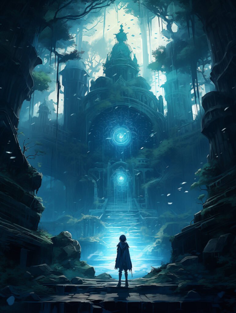 fantasy anime style scene